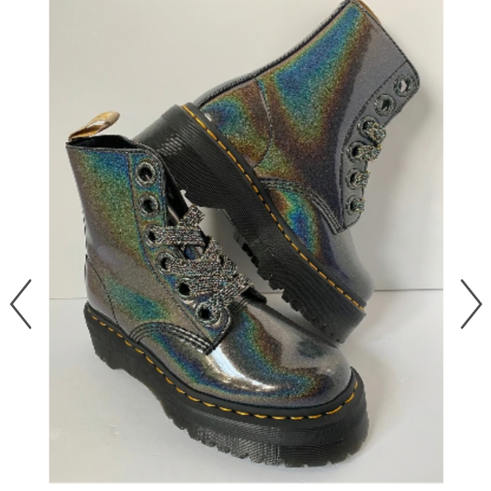 Dr. Martens Vegan Molly Rainbow Platform Boots